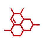 Red icon of a chemical bond
